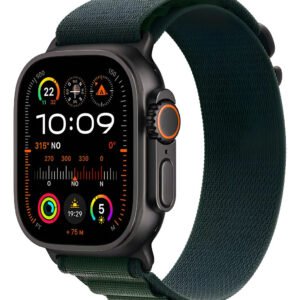 Apple Watch Ultra 2 GPS + Cellular • Caja de titanio negro de 49 mm • Correa Alpine verde oscuro - Mediana