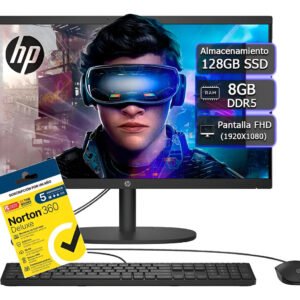 All In One Hp 22-dg0009la Intel N100 128gb 8gb Ram Ddr5 +kit Negro (Reacondicionado)