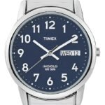Reloj Timex Easy Reader Day Date Correa Extensible De 35 Mm Correa Acero Inoxidable Bisel Plateado