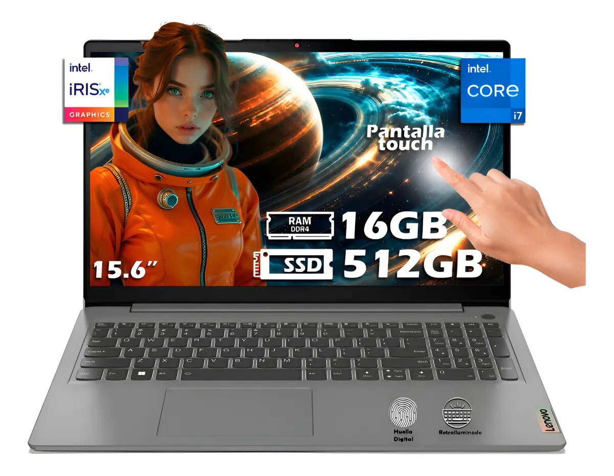 Laptop Lenovo Ideapad I7-1255u 512gb Ssd 16gb Ram Touch - Gris Ártico (Reacondicionado)