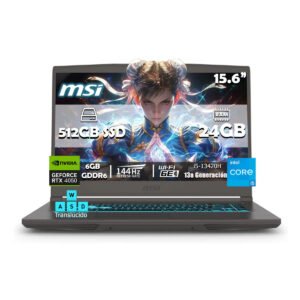 Laptop Msi Gamer 15 Intel Core I5-13420h Geforce Rtx 4050 512gb Ssd 24gb Ram Full Hd 1920x1080 144 Hz W11h