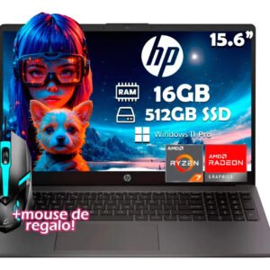 Laptop Hp 255 G10 Amd Ryzen 7-7730u 512gb 16gb Ram + Kit Plata Cenizo Oscuro (Reacondicionado)
